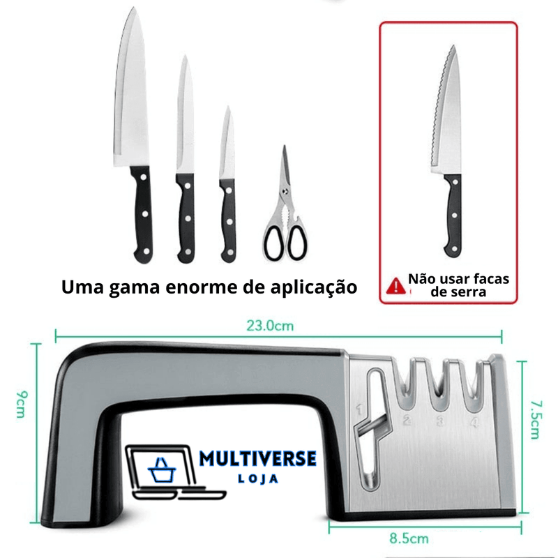 Amolador de Tesouras e Facas Profissional 4 em 1 - Original